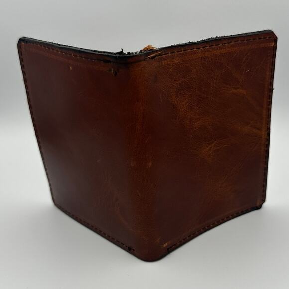 Oaxaca Mexico Handmade Brown Leather Unisex Slim Wallet - Picture 1 of 8